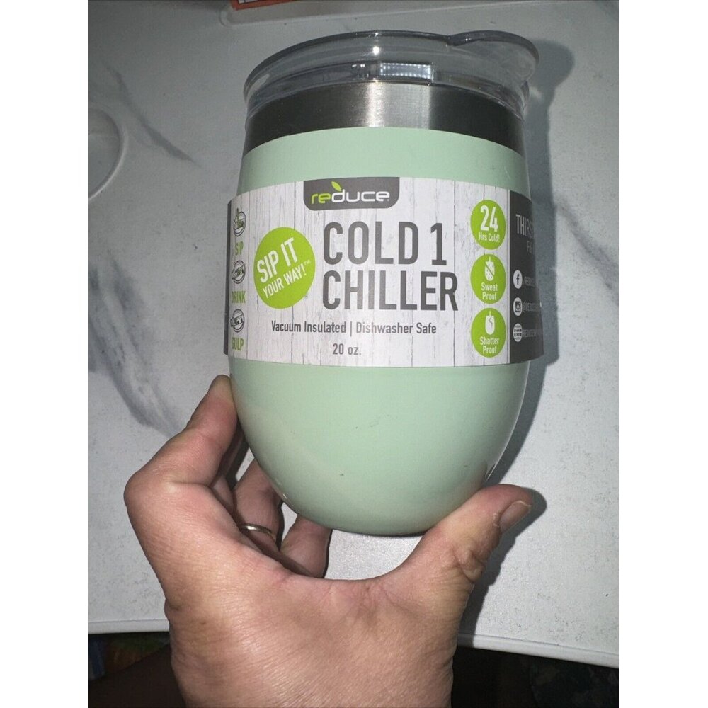 NEW Reduce Sip It Your Way Cold 1 Chiller 20 Oz. Tumbler Travel Mug Mint Green